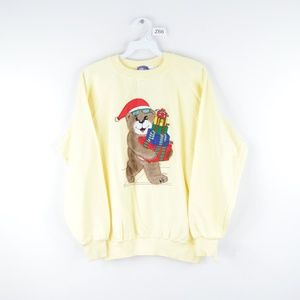 NOS Vintage 90s Christmas Bear Crewneck Sweatshirt